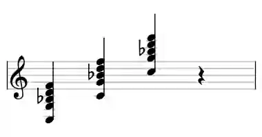 Sheet music of C 11 in three octaves